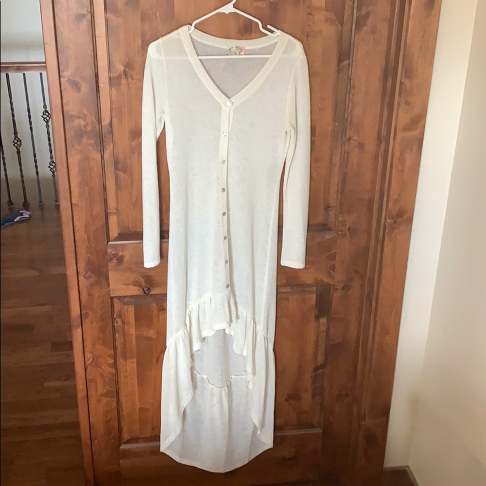 Sheer long cardigan